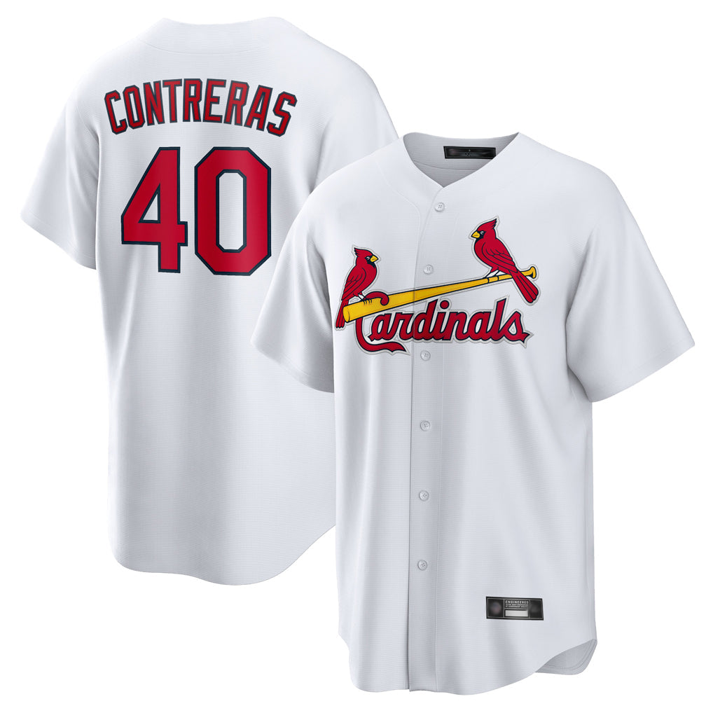 Tlead St. Louis Cardinals #40 Willson Contreras Player White Home Game Stitched Jerseys