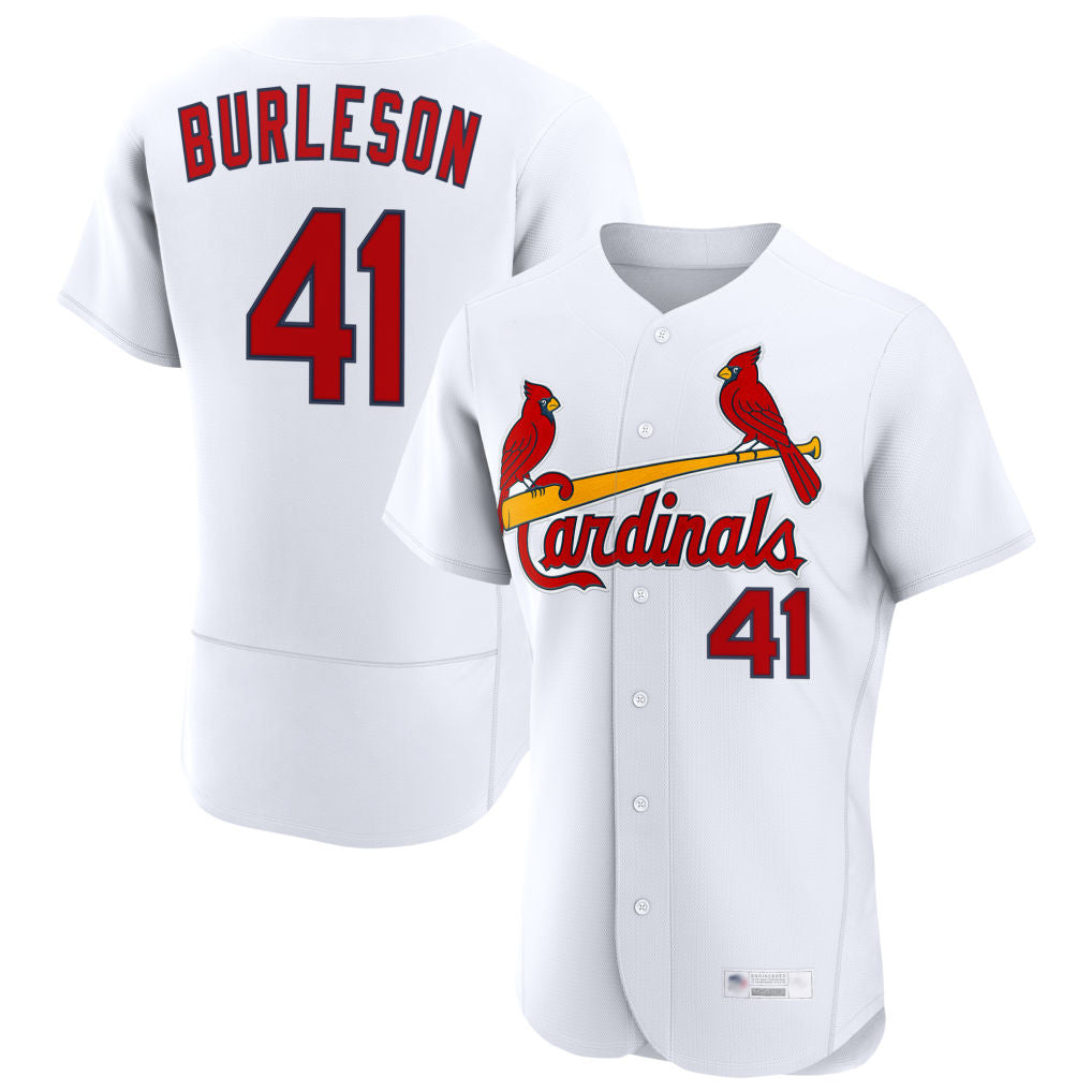 Tlead St. Louis Cardinals #41 Alec Burlesona Player White Home Limited Elite Stitched Jerseys