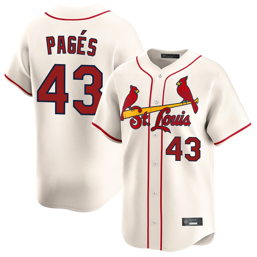 Tlead St. Louis Cardinals #43 Pedro Pages Player Cream Home Limited Stitched Jerseys