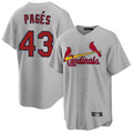 Tlead St. Louis Cardinals #43 Pedro Pages Player Gray Home Game Stitched Jerseys