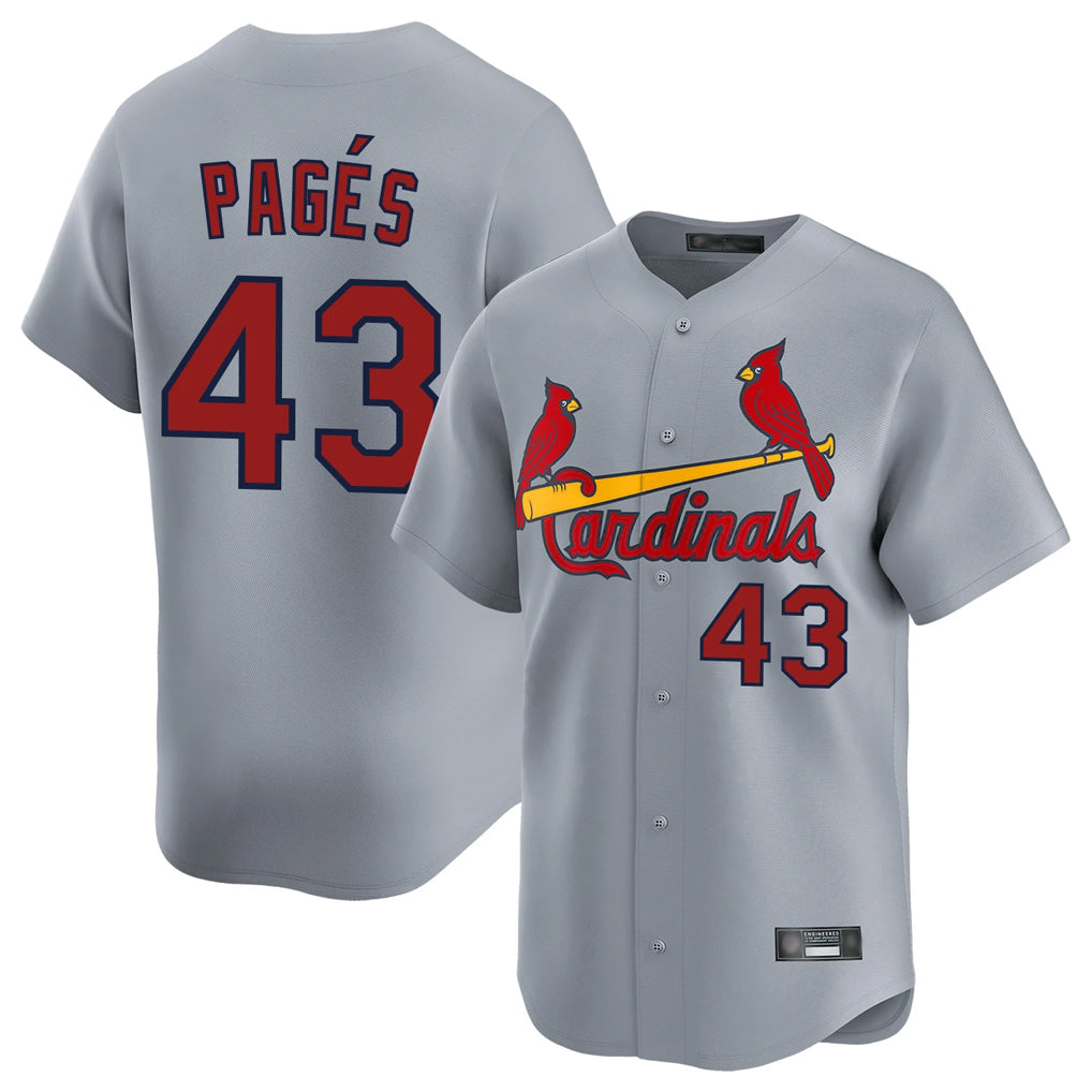 Tlead St. Louis Cardinals #43 Pedro Pages Player Gray Home Limited Stitched Jerseys