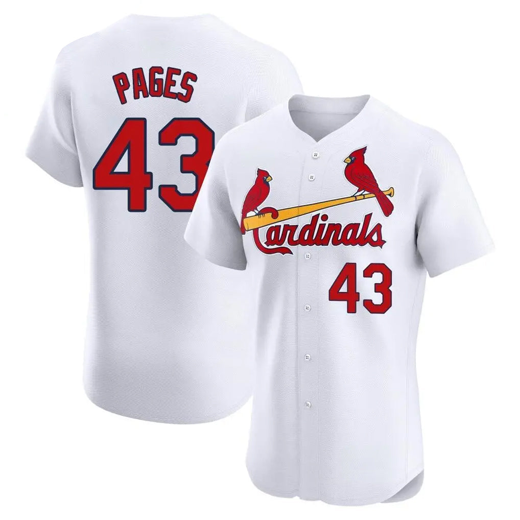 Tlead St. Louis Cardinals #43 Pedro Pages Player White Home Limited Elite Stitched Jerseys