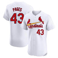 Tlead St. Louis Cardinals #43 Pedro Pages Player White Home Limited Elite Stitched Jerseys