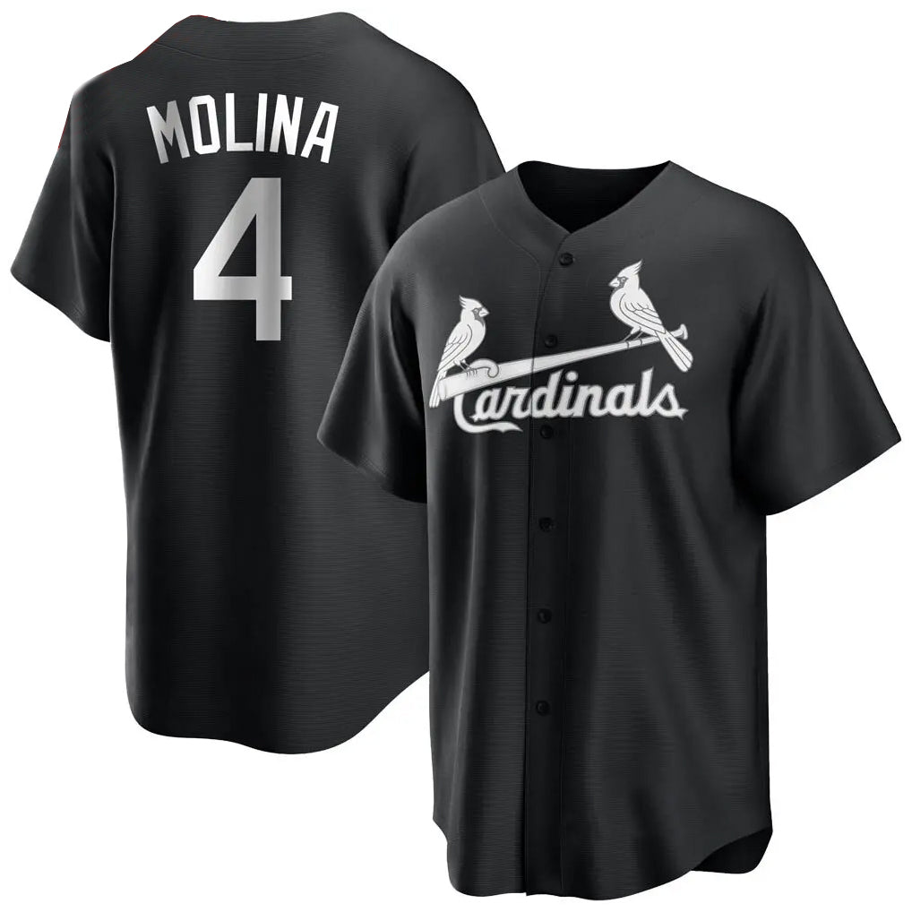 Tlead St. Louis Cardinals #4 Yadier Molina Player Black City Connect Home Limited Stitched Jerseys