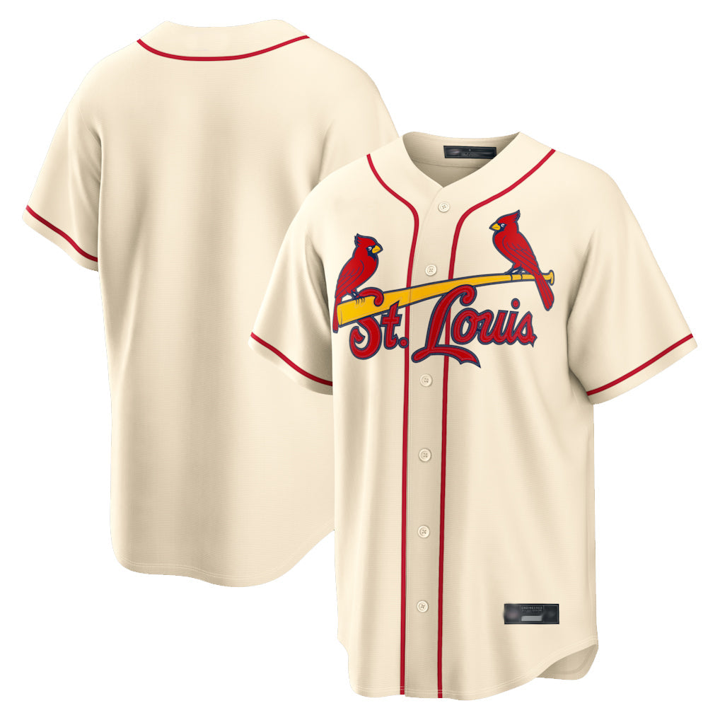 Tlead St. Louis Cardinals Blank Player Cream Home Game Stitched Jerseys