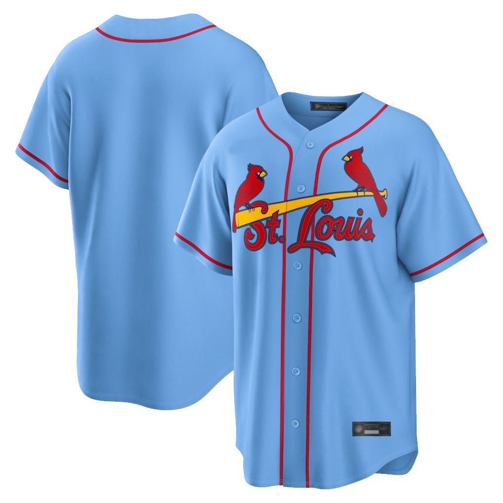 Tlead St. Louis Cardinals Blank Player Light Blue Home Limited Game Stitched Jerseys
