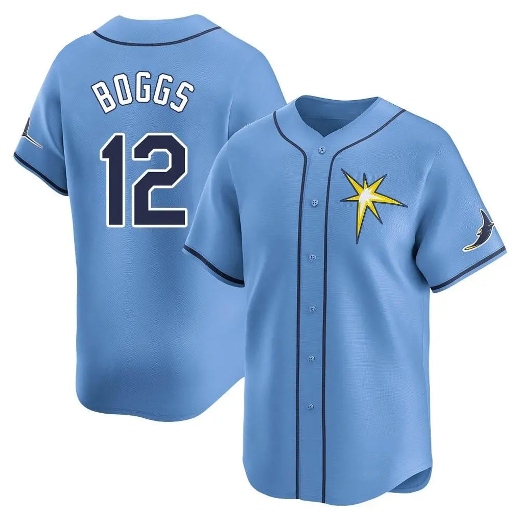 Tlead TB.Rays #12 Wade Boggs Player Light Blue Home Limited Stitched Jerseys