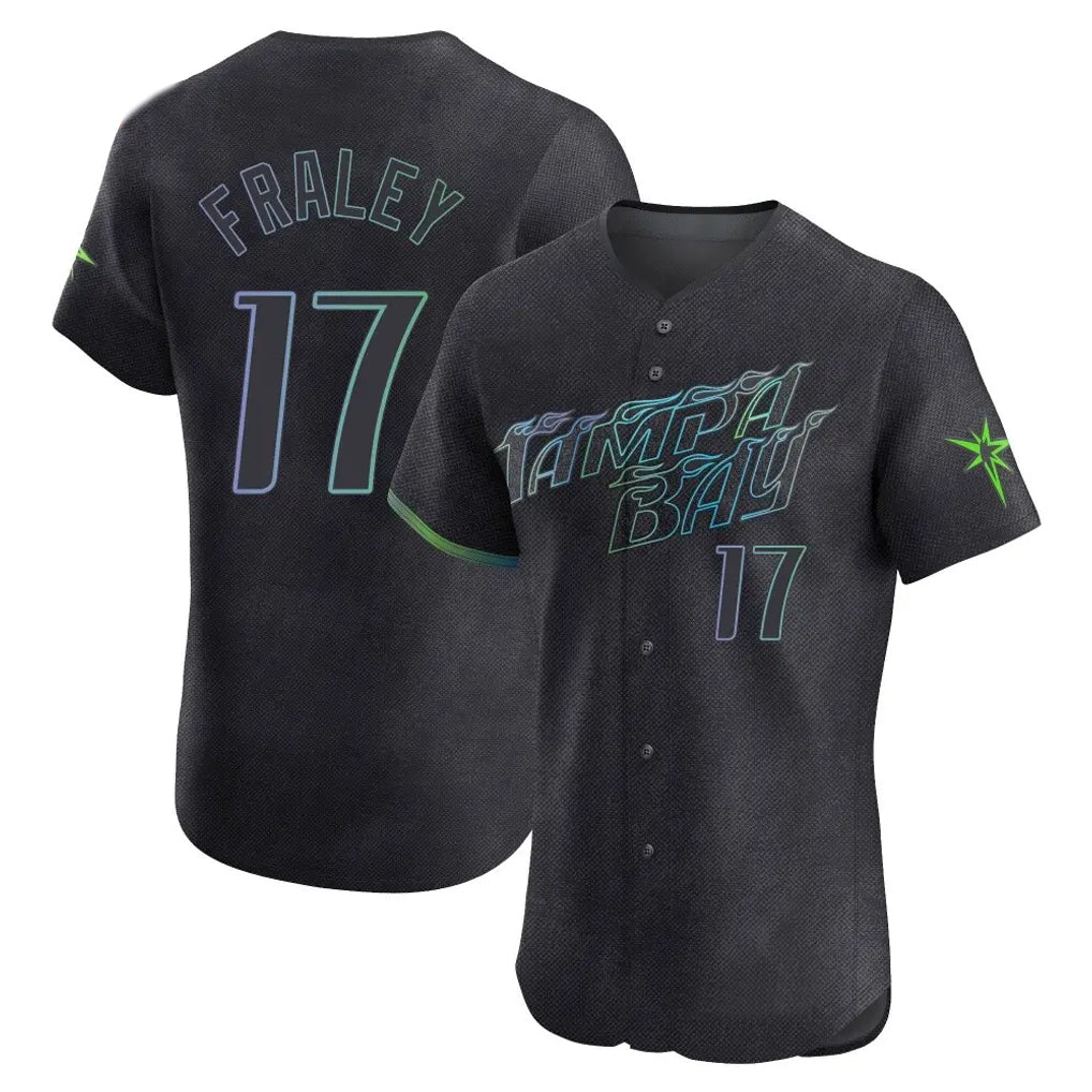 Tlead TB.Rays #17 Jake Fraley Player Black City Connect Home Limited Elite Stitched Jerseys