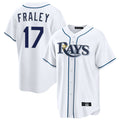 Tlead TB.Rays #17 Jake Fraley Player White Home Game Stitched Jerseys