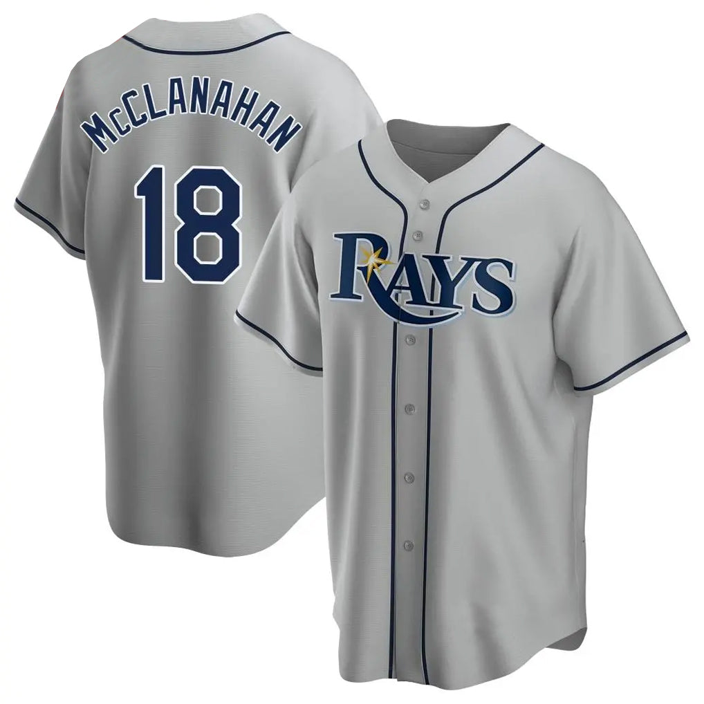 Tlead TB.Rays #18 Shane McClanahan Player Gray Home Game Stitched Jerseys