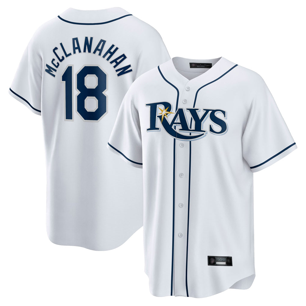 Tlead TB.Rays #18 Shane McClanahan Player White Home Game Stitched Jerseys