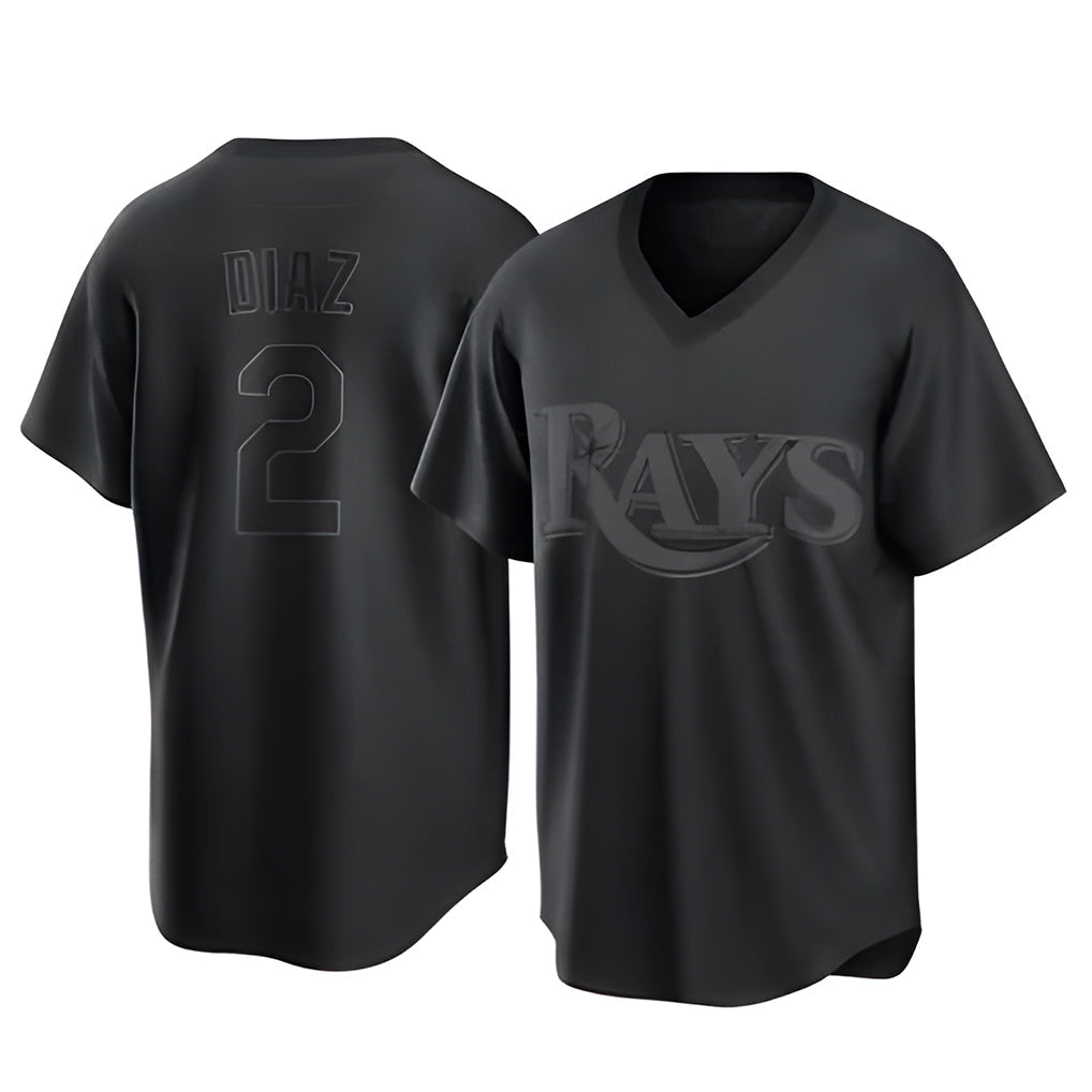 Tlead TB.Rays #2 Yandy Diaz Player Black Home Game Stitched Jerseys