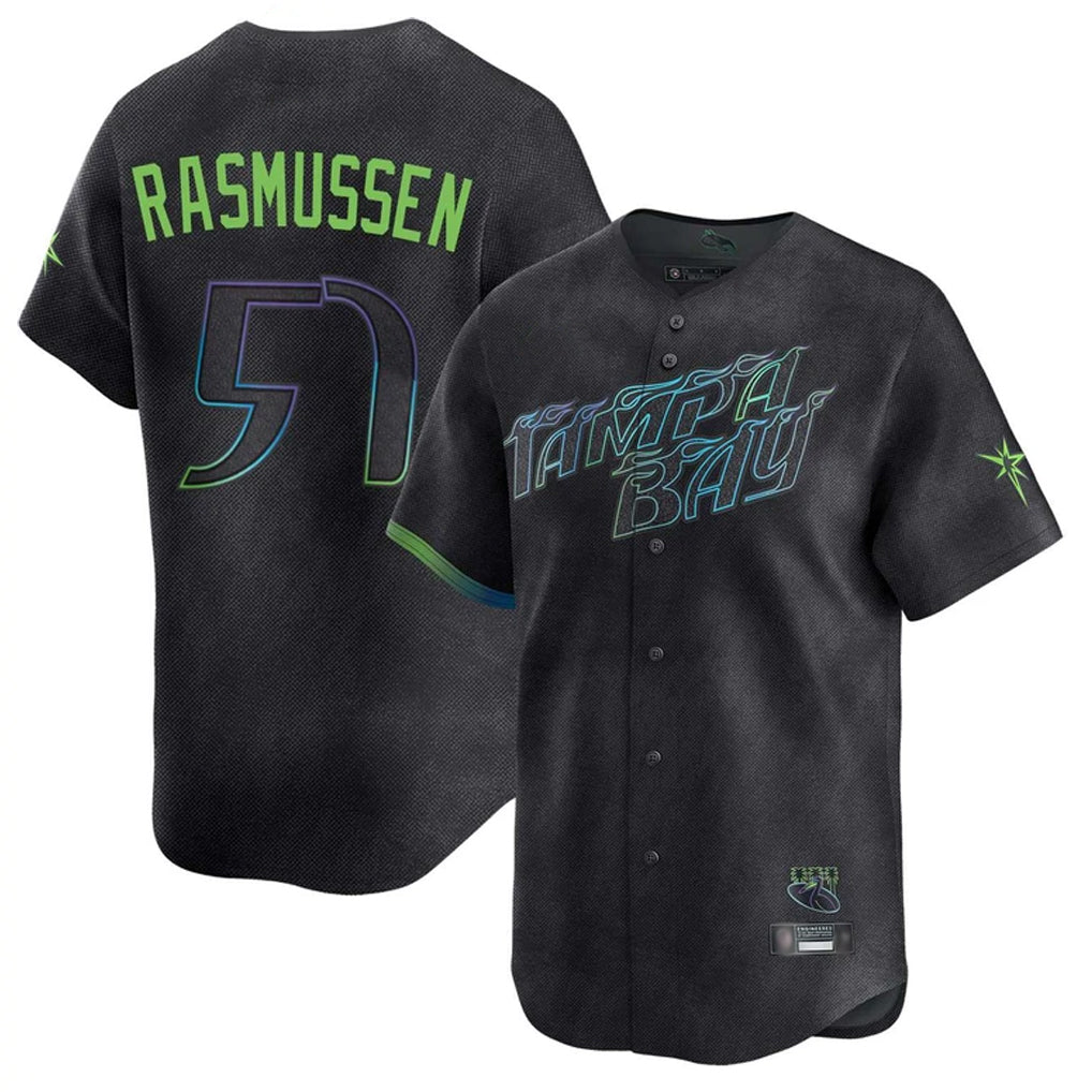 Tlead TB.Rays #57 Drew Rasmussen Player Black City Connect Home Limited Stitched Jerseys