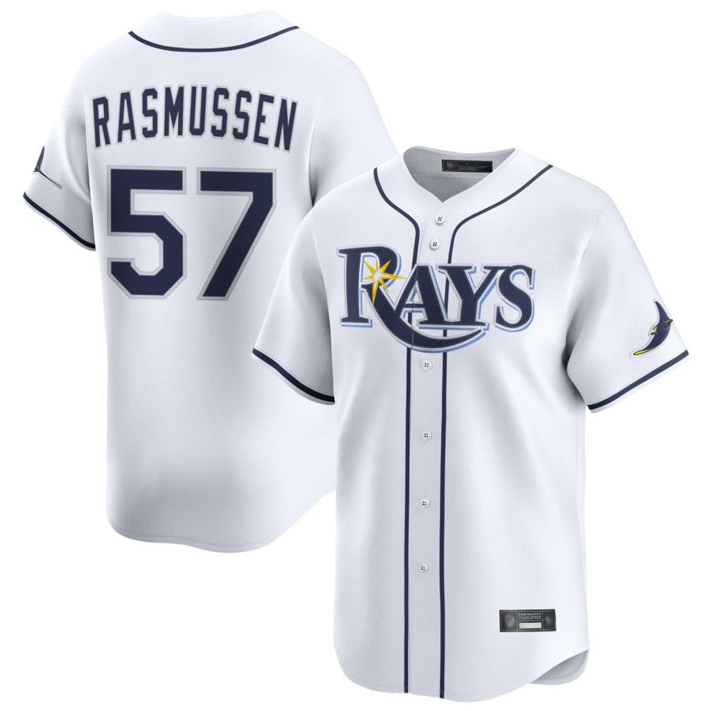 Tlead TB.Rays #57 Drew Rasmussen Player White Home Limited Stitched Jerseys