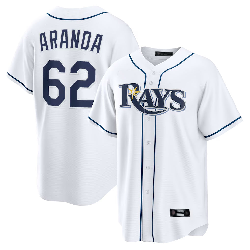 Tlead TB.Rays #62 Jonathan Aranda Player White Home Game Stitched Jerseys