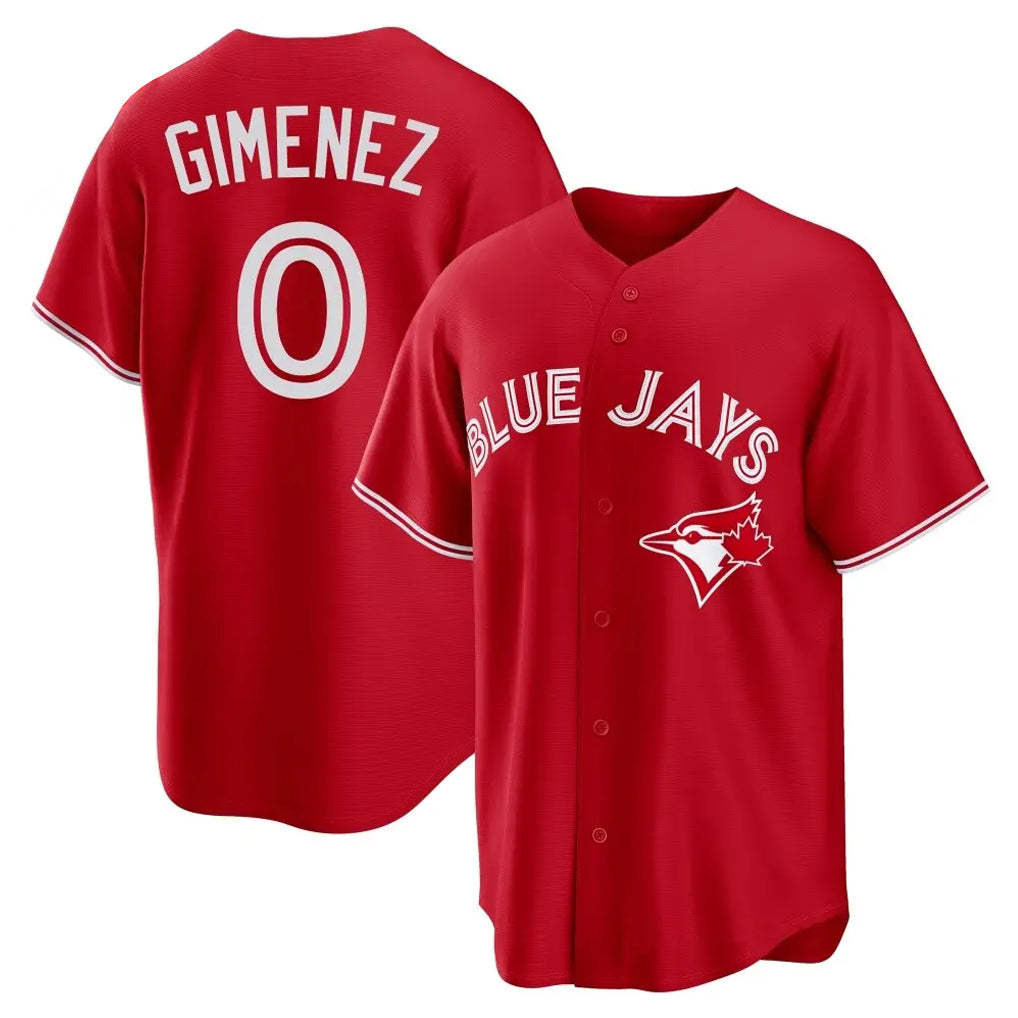 Tlead T.Blue Jays #0 Andres Gimenez Player Red Home Game Stitched Jerseys