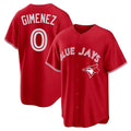 Tlead T.Blue Jays #0 Andres Gimenez Player Red Home Game Stitched Jerseys