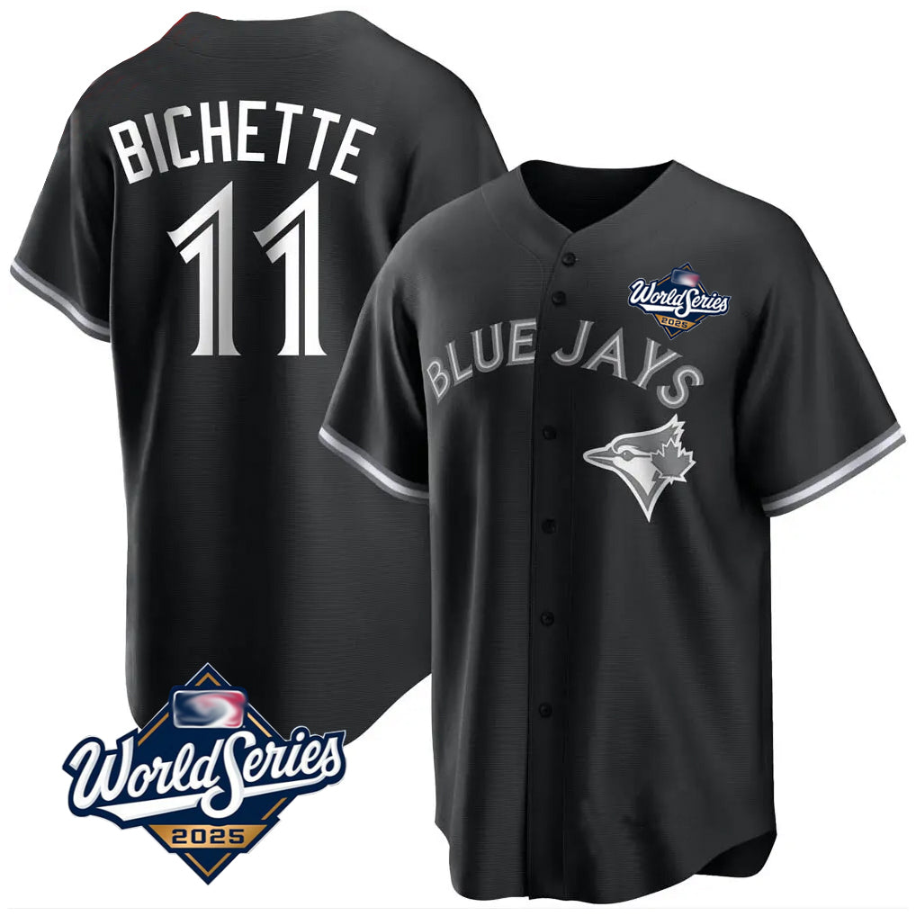 Tlead T.Blue Jays #11 Bo Bichette Player Black 2025 World Series Game Stitched Jerseys