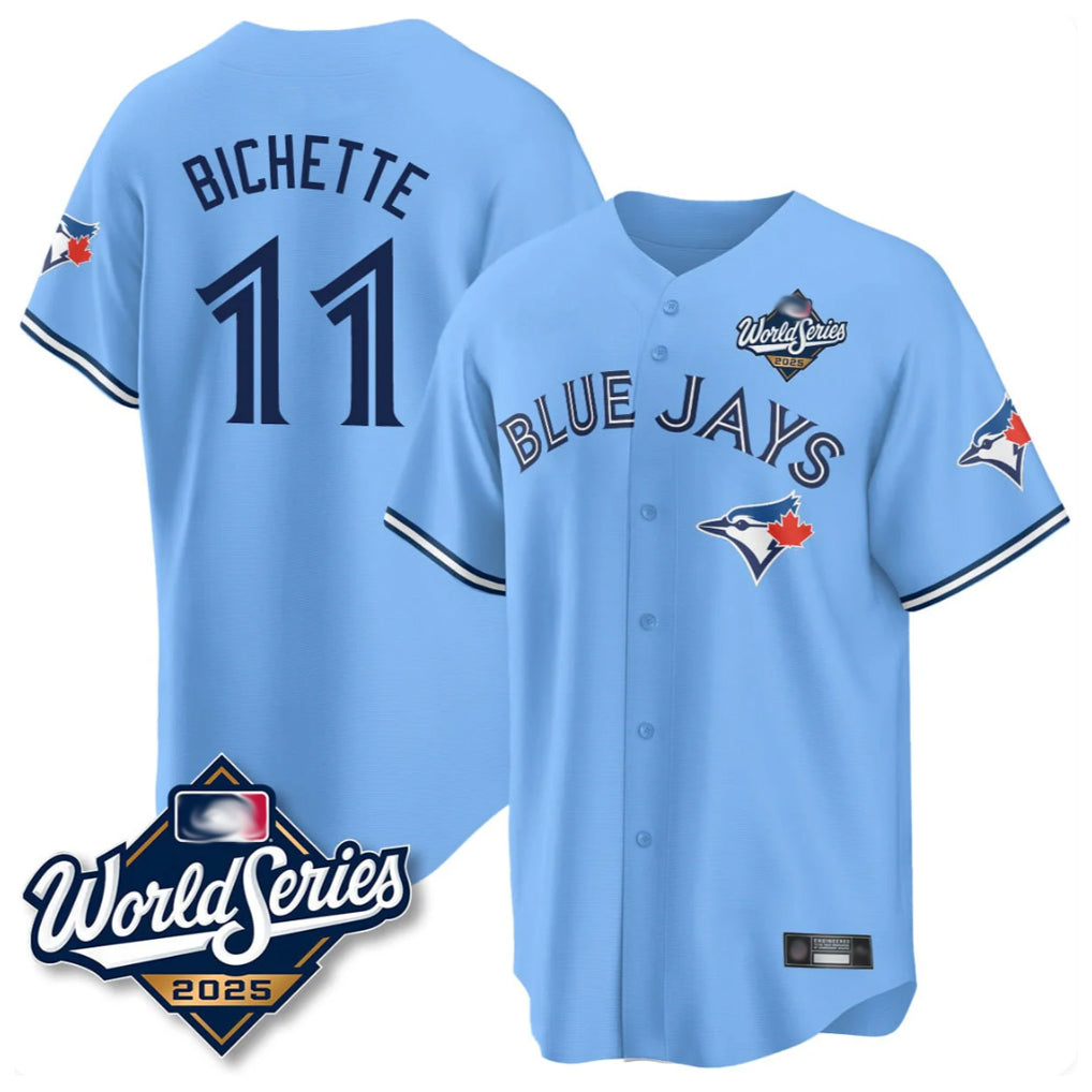 Tlead T.Blue Jays #11 Bo Bichette Player Blue 2025 World Series Game Stitched Jerseys