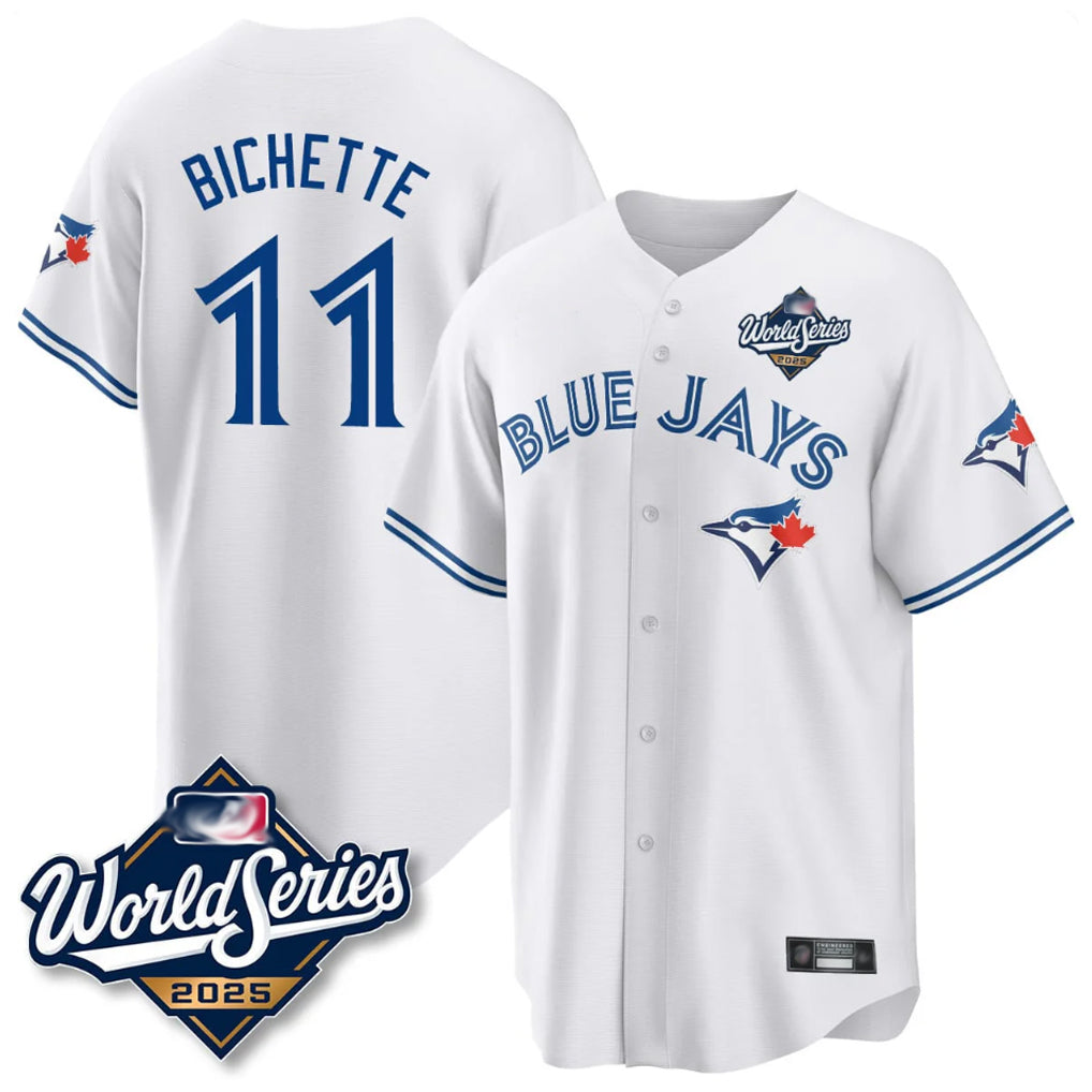 Tlead T.Blue Jays #11 Bo Bichette Player White 2025 World Series Game Stitched Jerseys