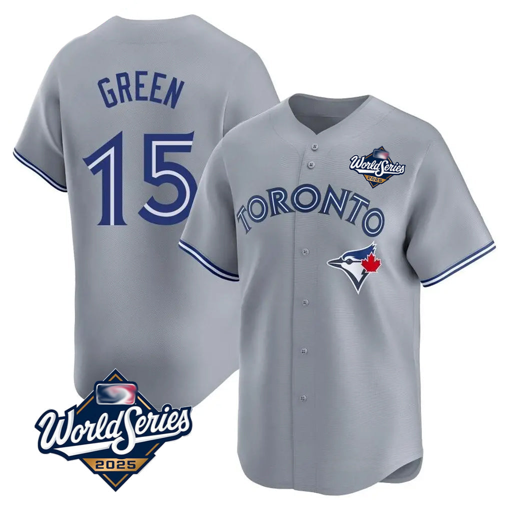 Tlead T.Blue Jays #15 Chad Green Player Gray 2025 World Series Home Limited Stitched Jerseys