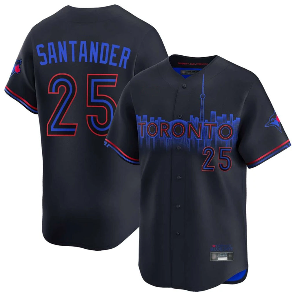 Tlead T.Blue Jays #25 Anthony Santander Player Black&Blue City Connect Limited Stitched Jerseys