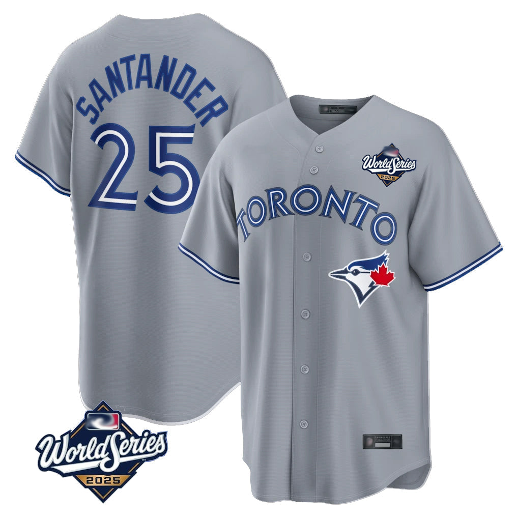 Tlead T.Blue Jays #25 Anthony Santander Player Gray 2025 World Series Home Limited Stitched Jerseys