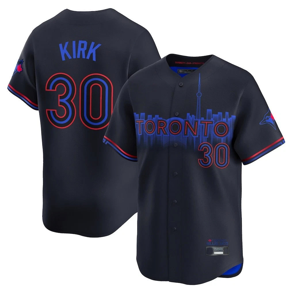 Tlead T.Blue Jays #30 Alejandro Kirk Player Black City Connect Stitched Jerseys