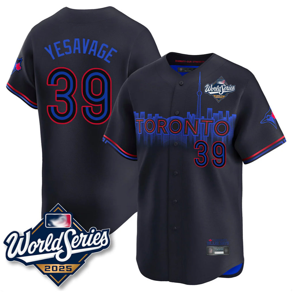 Tlead T.Blue Jays #39 Trey Yesavage Player Black 2025 World Series City Connect Stitched Jerseys