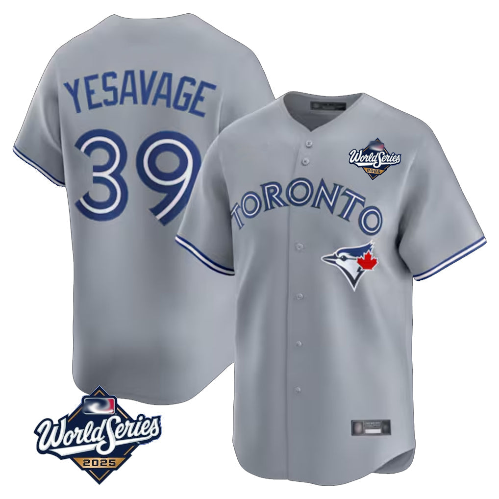 Tlead T.Blue Jays #39 Trey Yesavage Player Gray 2025 American League Limited All Stitched Jerseys
