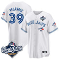 Tlead T.Blue Jays #39 Trey Yesavage Player White 2025 World Series Game All Stitched Jerseys