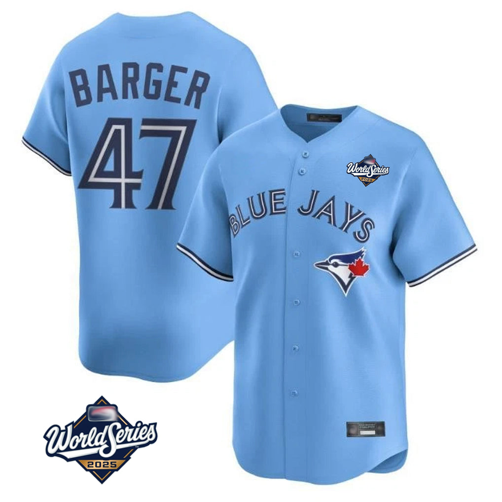 Tlead T.Blue Jays #47 Addison Barger Player Blue 2025 World Series Limited Stitched Jerseys