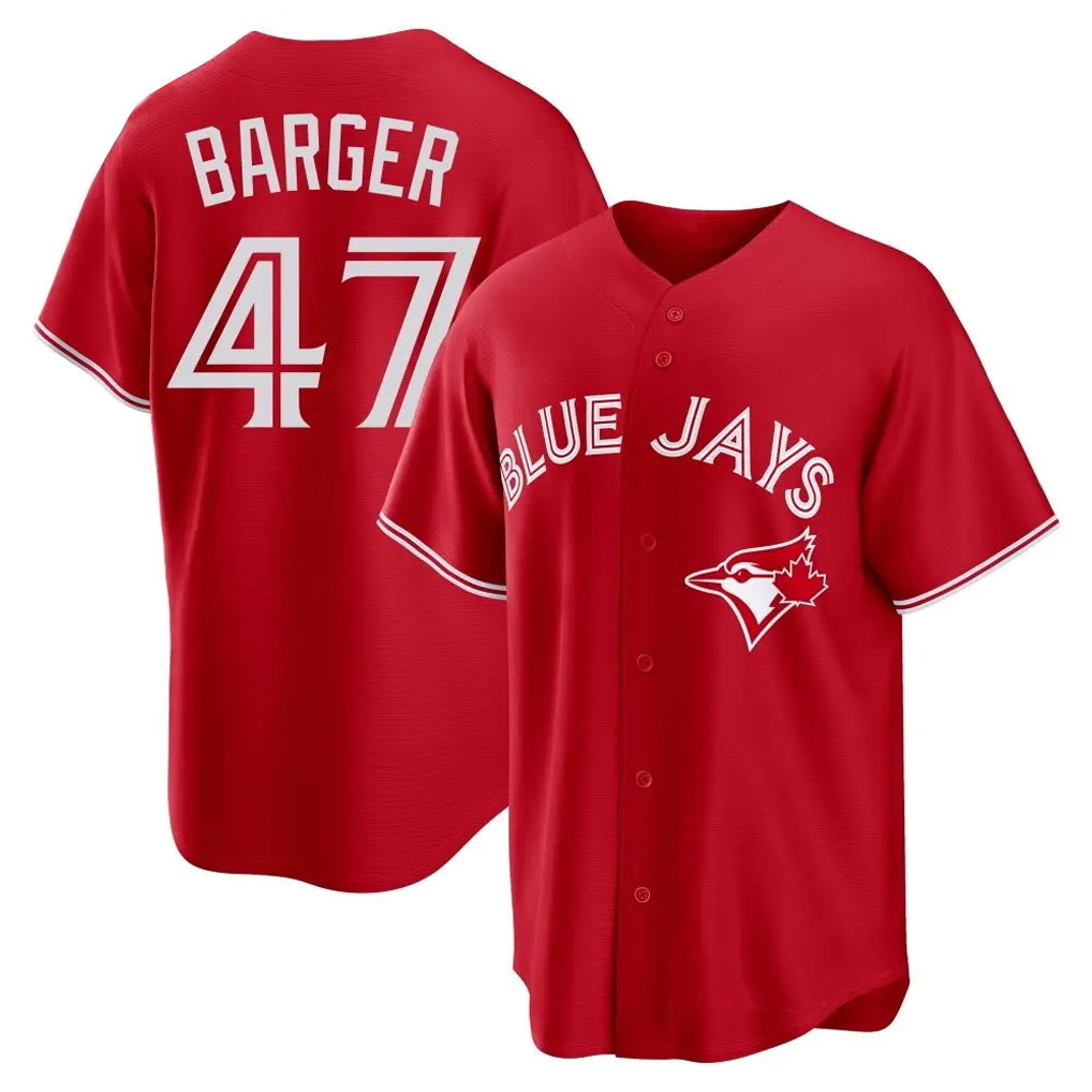 Tlead T.Blue Jays #47 Addison Barger Player Red Home Limited Game Stitched Jerseys
