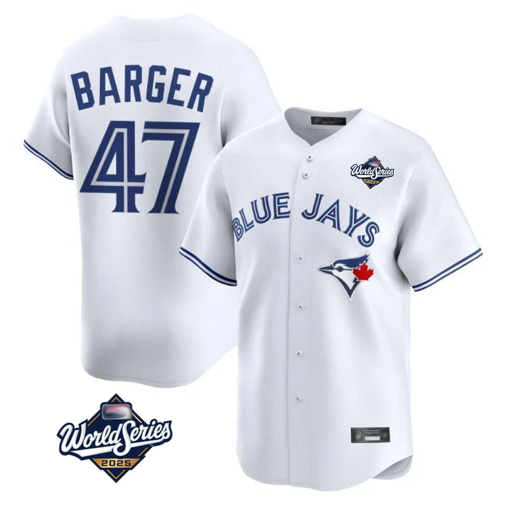 Tlead T.Blue Jays #47 Addison Barger Player White 2025 World Series Limited Stitched Jerseys