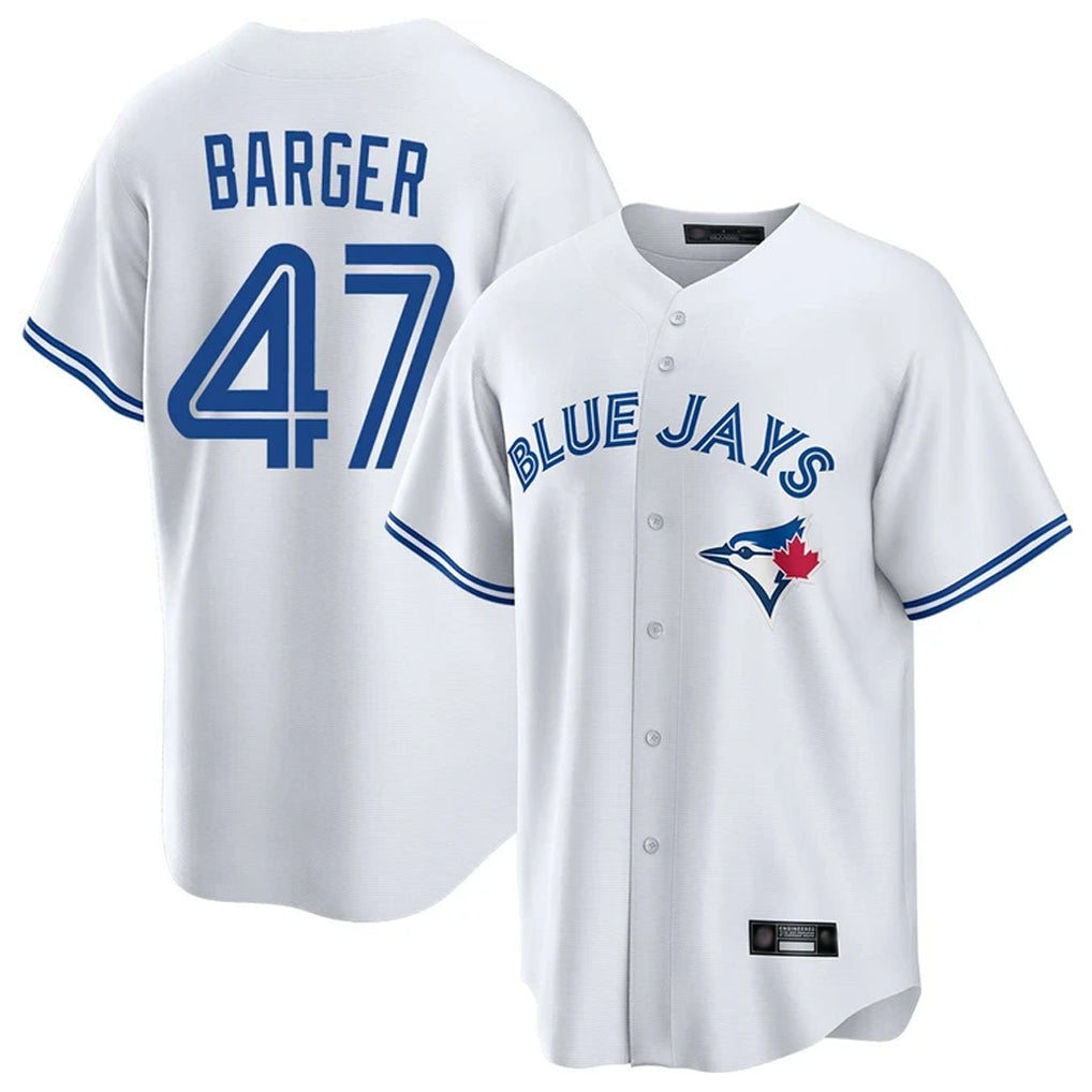 Tlead T.Blue Jays #47 Addison Barger Player White Home Stitched Jerseys