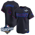 Tlead T.Blue Jays #4 George Springer Player Black 2025 World Series City Connect Stitched Jerseys