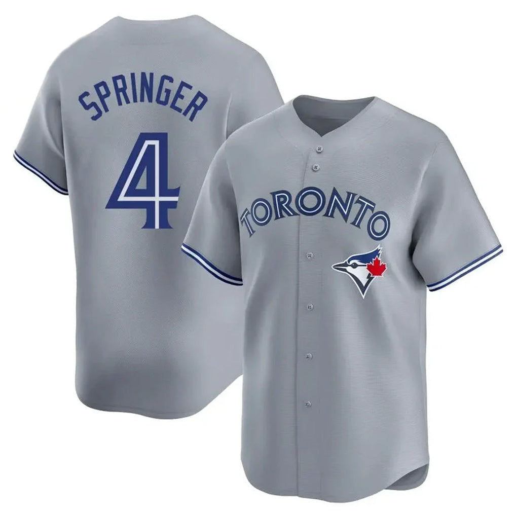 Tlead T.Blue Jays #4 George Springer Player Gray Home Limited Stitched Jerseys
