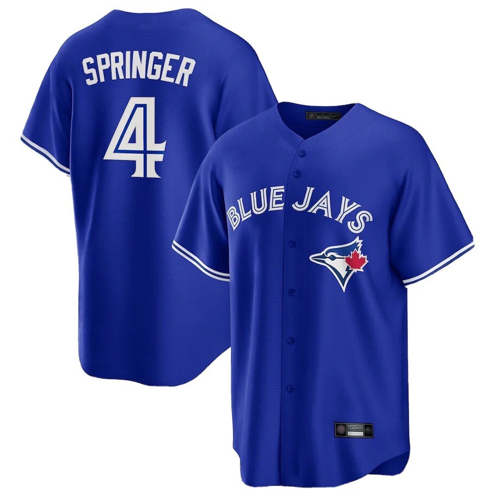 Tlead T.Blue Jays #4 George Springer Player Royal Home Game Stitched Jerseys