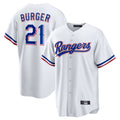 Tlead T.Rangers #21 Jake Burger Player White Home Limited Stitched Jerseys
