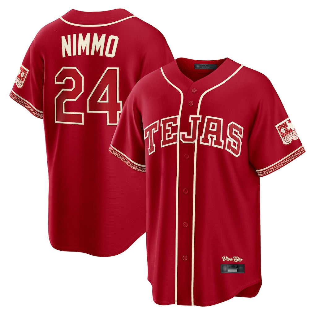 Tlead T.Rangers #24 Brandon Nimmo Player Red 2026 City Connect Stitched Jerseys