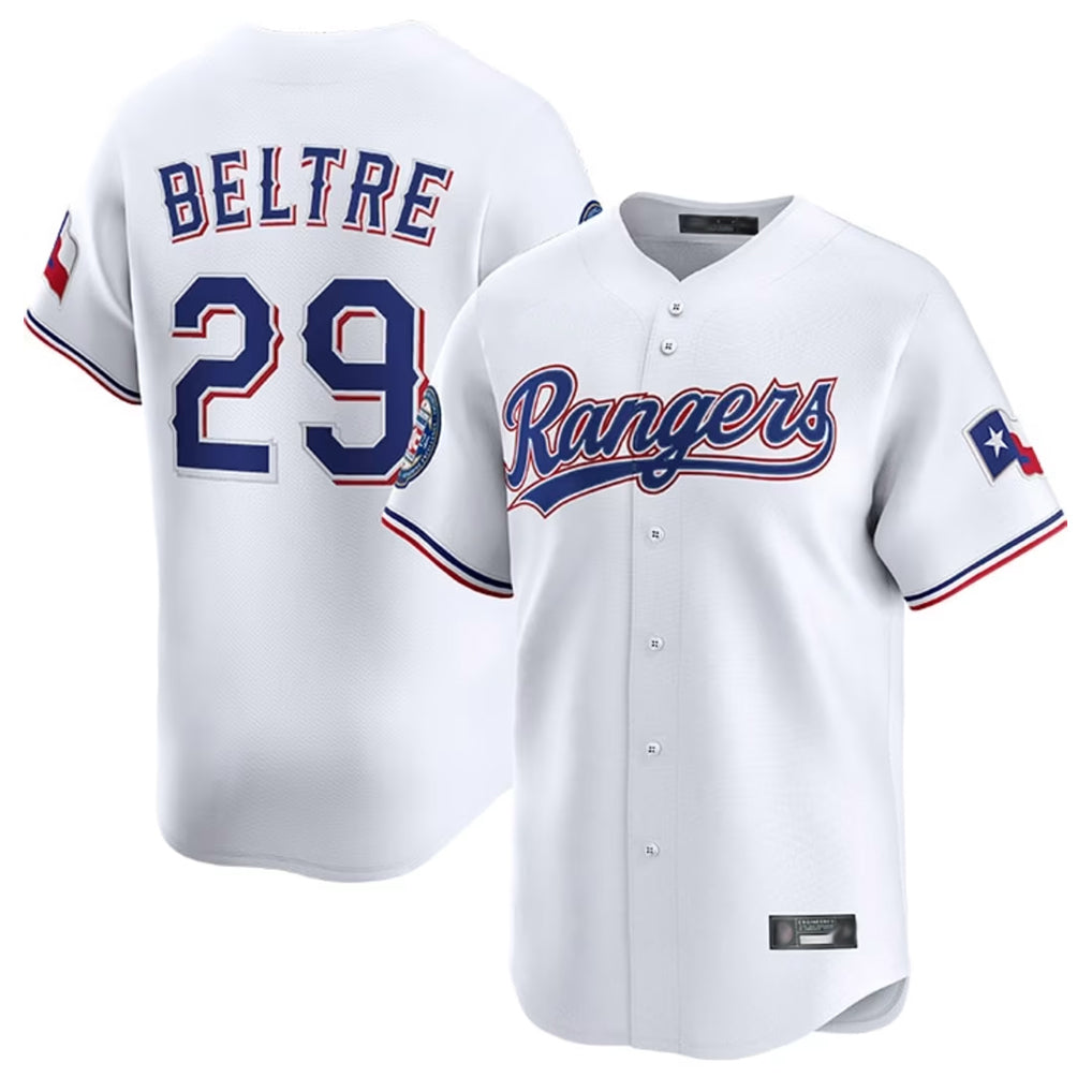 Tlead T.Rangers #29 Adrian Beltre Player White Home Limited Stitched Jerseys