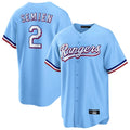 Tlead T.Rangers #2 Marcus Semien Player Light Blue Replica Game Stitched Jerseys