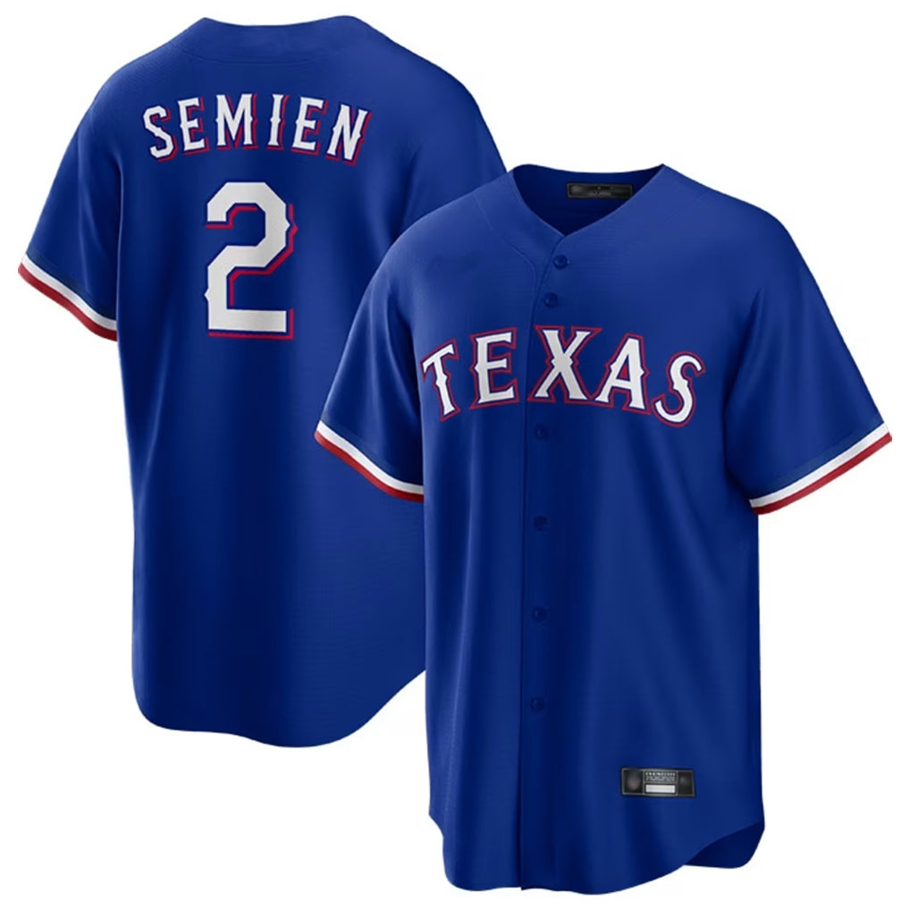 Tlead T.Rangers #2 Marcus Semien Player Royal Home Game Stitched Jerseys