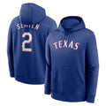 Tlead T.Rangers #2 Marcus Semien Player Royal Pullover Hoodie Stitched Jerseys