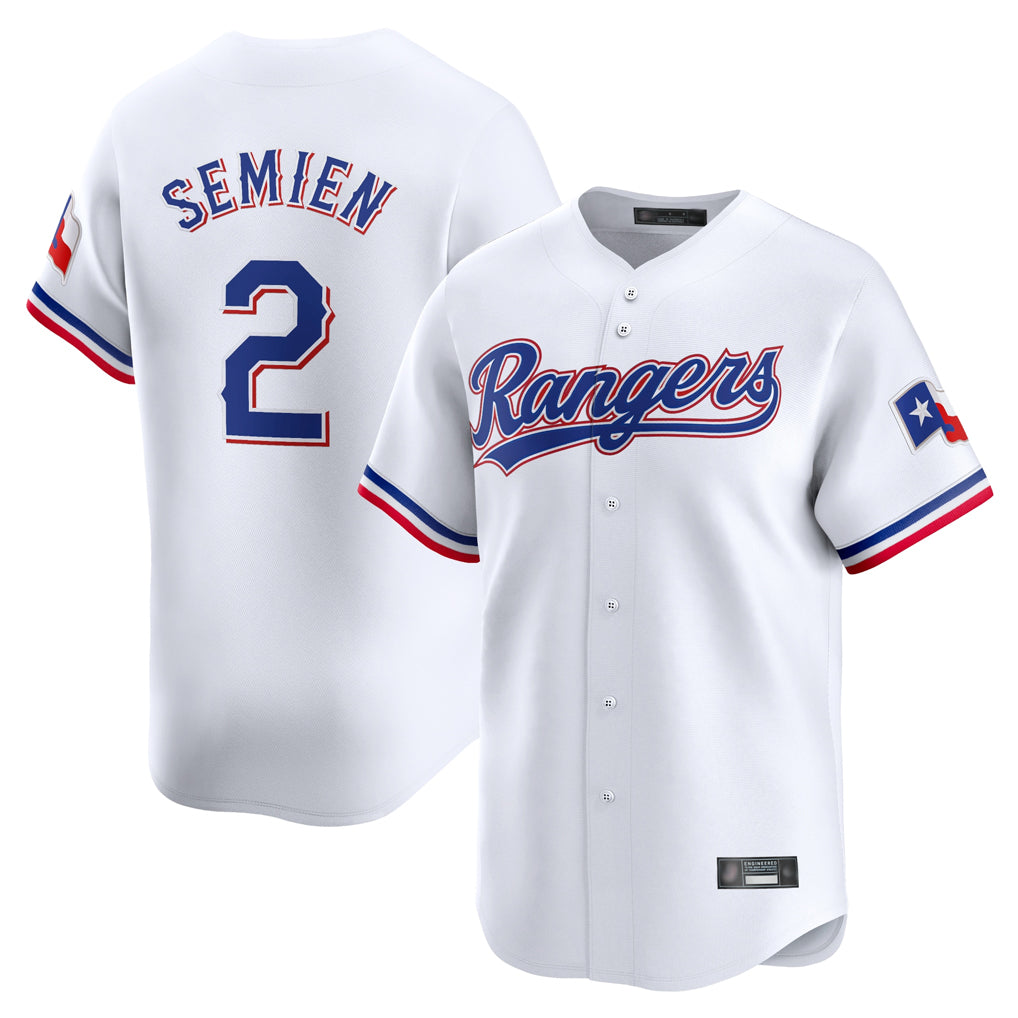 Tlead T.Rangers #2 Marcus Semien Player White Home Limited Stitched Jerseys