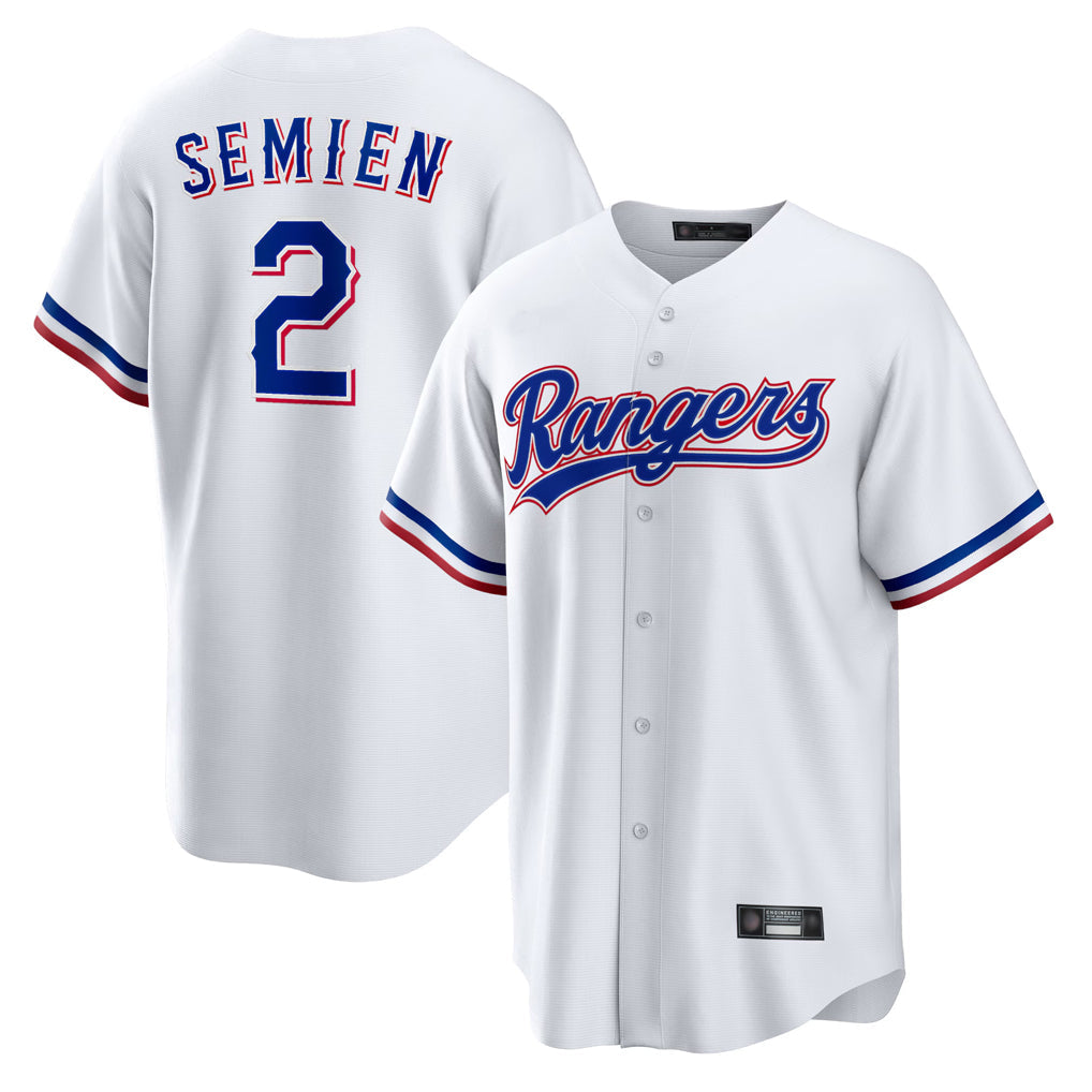 Tlead T.Rangers #2 Marcus Semien Player White Replica Game Stitched Jerseys