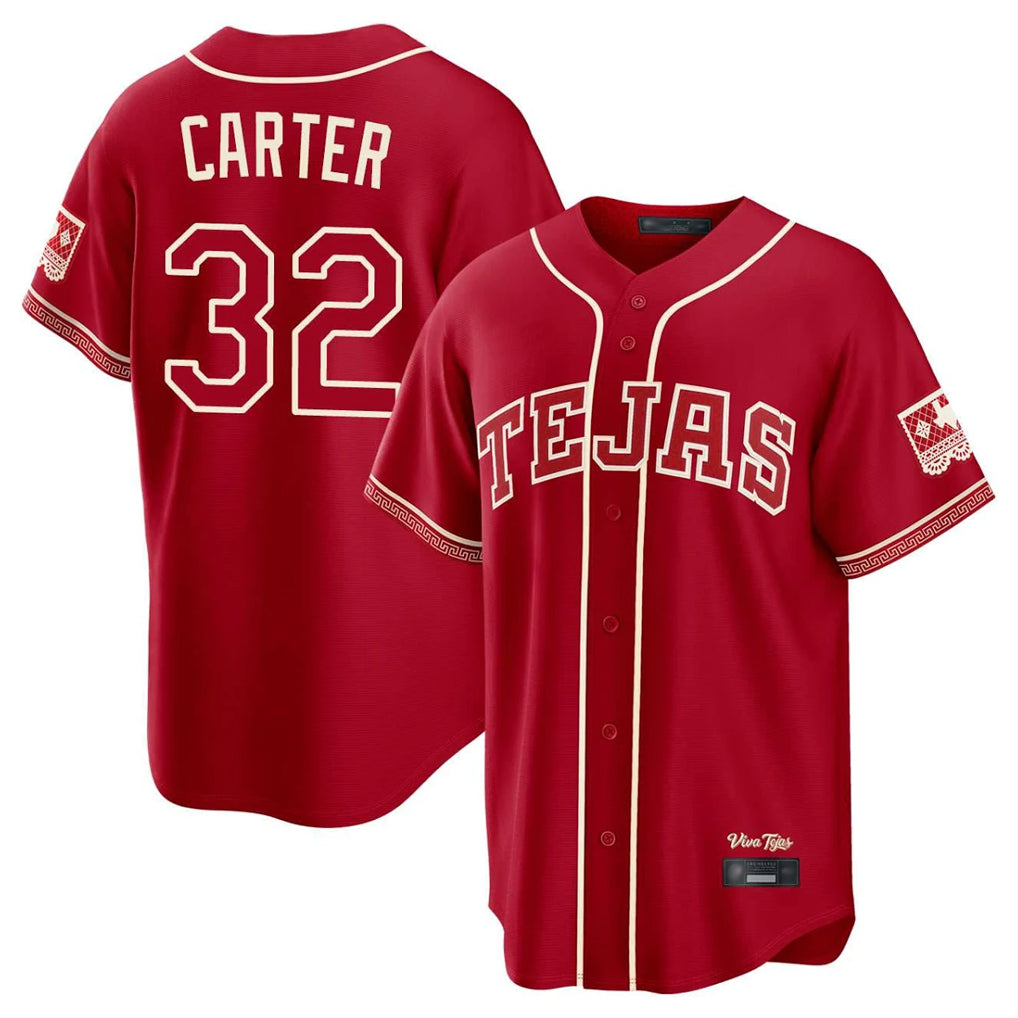 Tlead T.Rangers #32 Evan Carter Player Red 2026 City Connect Stitched Jerseys