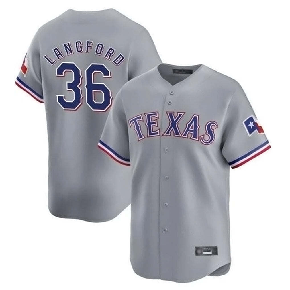 Tlead T.Rangers #36 Wyatt Langford Player Gray Home Limited Stitched Jerseys