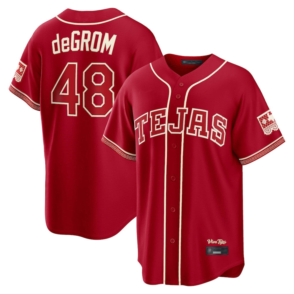 Tlead T.Rangers #48 Jacob deGrom Player Red 2026 City Connect Limited Stitched Jerseys
