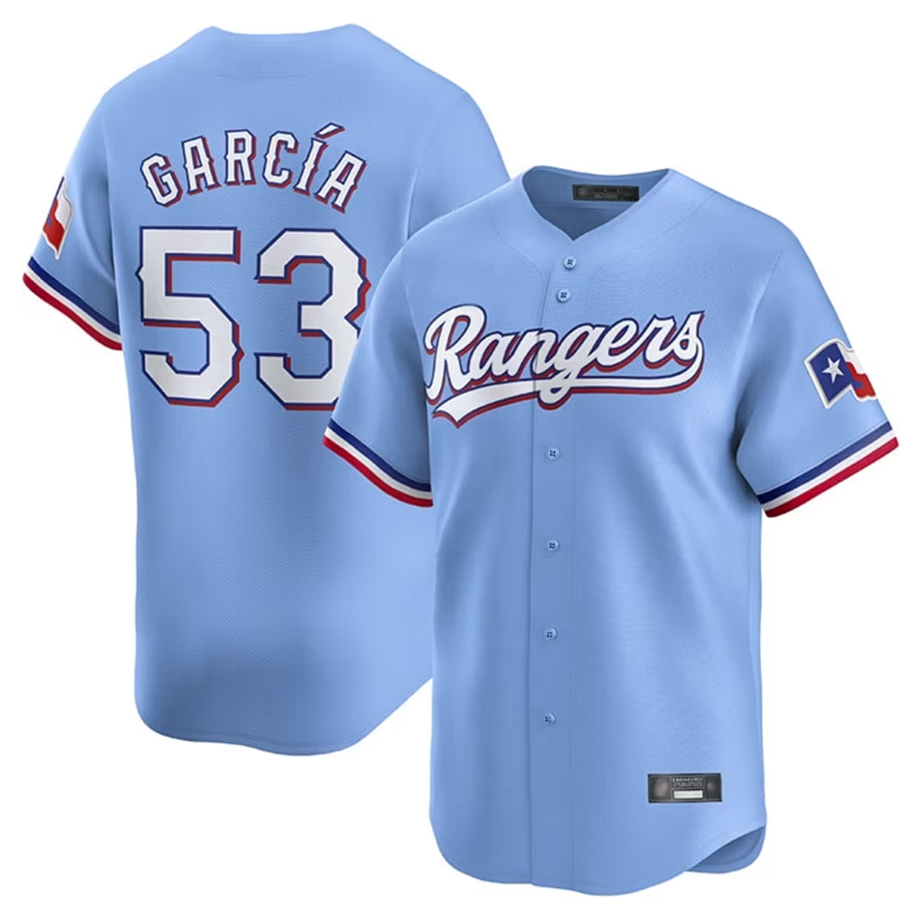 Tlead T.Rangers #53 Adolis Garcia Player Light Blue Home Limited Stitched Jerseys